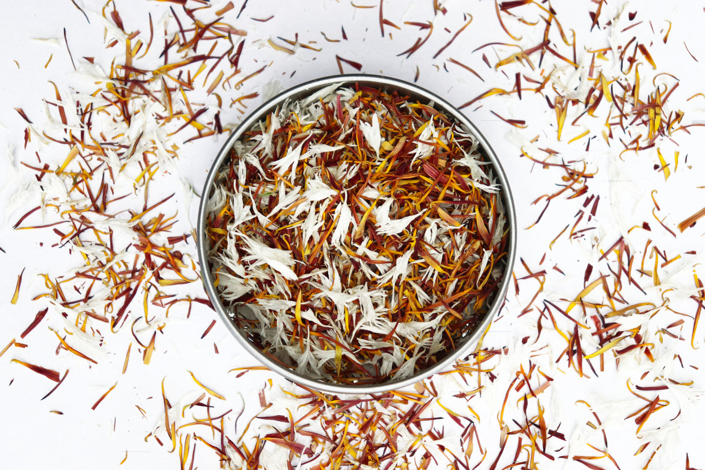 Organic Dried Edible Flower Petals - Ember Glows Cornflower & Calendula Mix