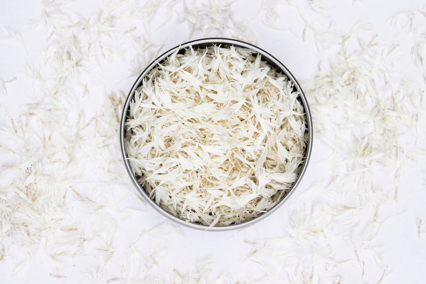 Dried Edible Flower Petals - White Cornflower