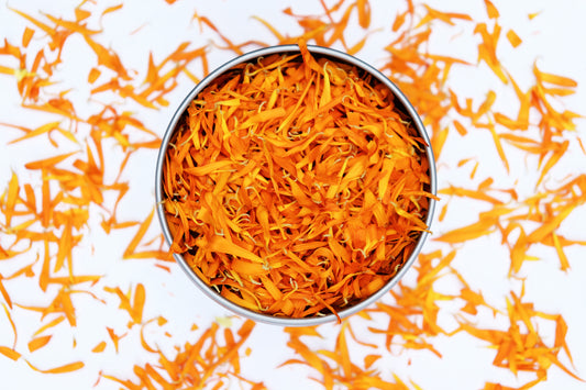 Organic Dried Edible Flower Petals - Bright Orange Calendula