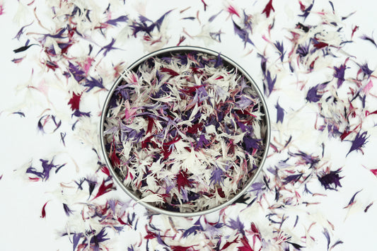 Organic Dried Edible Flower Petals - Berry Blush Cornflower Mix